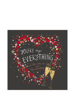 Woodmansterne Heart Of Hearts Champagne Anniversary Card, Multi