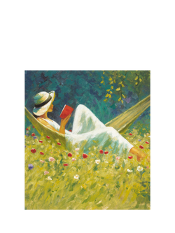 Woodmansterne Lady Reading The Paper Blank Greeting Card, Multi