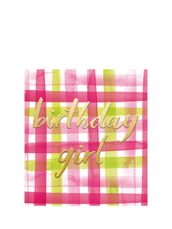 The Proper Mail Company Gingham Birthday Girl Card, Multi