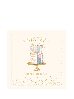The Proper Mail Company Cake Sister Birthday Card, Multi