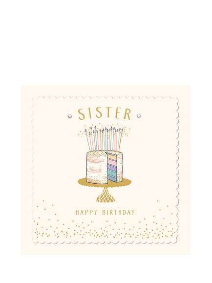 The Proper Mail Company Cake Sister Birthday Card, Multi