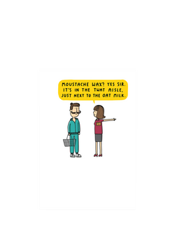 WoodmansterneMan & Woman In Supermarket Blank Greeting Card, Multi