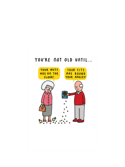 Woodmansterne Man Shaking Nuts Blank Greeting Card, Multi