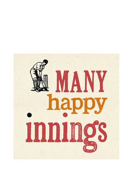 Woodmansterne Many Happy Innings Blank Greeting Card, Multi