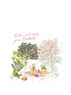 Woodmansterne Picnic In Woodland Scene Birthday Card, Multi