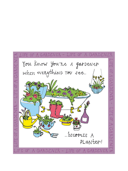 Woodmansterne Plant Pots Blank Greeting Card, Multi