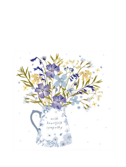 Woodmansterne Pressed Flowers Sympathy Card, Multi