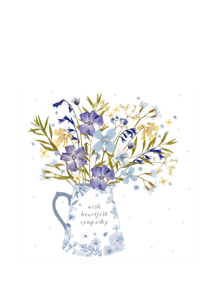 Woodmansterne Pressed Flowers Sympathy Card, Multi