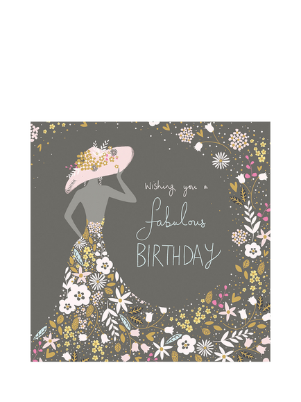 Woodmansterne Silhouetted Lady With Hat Birthday Card, Multi