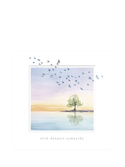 Woodmansterne Tree & Birds Sympathy Card, Multi