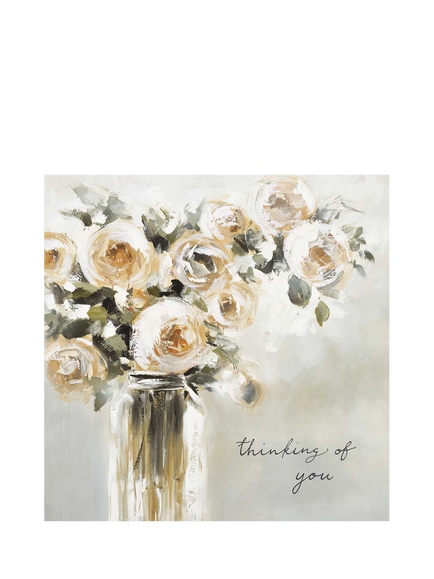 Woodmansterne Thinking Of You Roses Sympathy Card, Multi