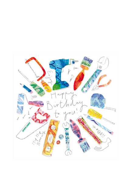 Woodmansterne Tools In A Circle Birthday Card, Multi
