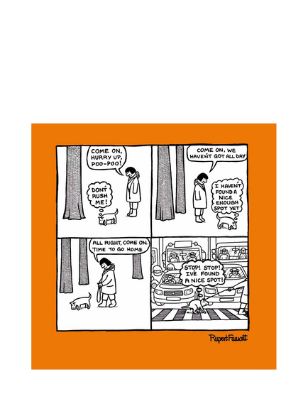 Woodmansterne Trying To Get Dog To Poo Blank Greeting Card, Multi