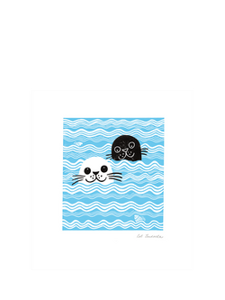 Woodmansterne Two Seals Blank Greeting Card, Multi