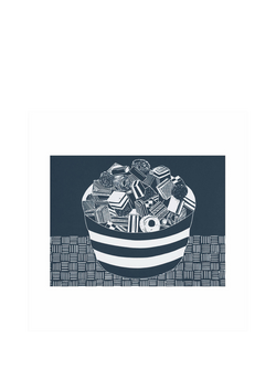 Leaf Bowl Of Sweets Blank Greeting Card, Multi