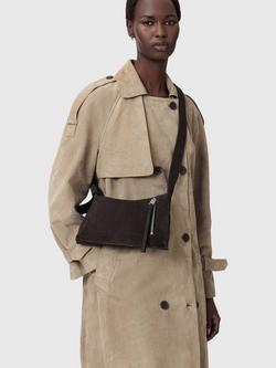 AllSaints Alba Suede Crossbody Bag, Bitter Brown - view 2, Bitter Brown