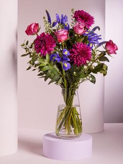 John Lewis Blue & Purple Hand Tied Bouquet, Blue Royal