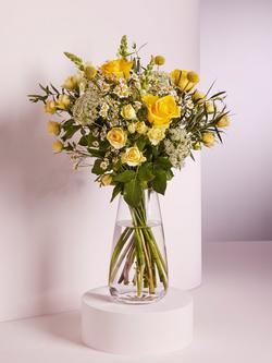John Lewis Country Yellow & White Mix Hand Tied Bouquet, Blue Royal