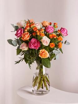 John Lewis Colourful Roses Mixed Hand Tied Bouquet, Blue Royal