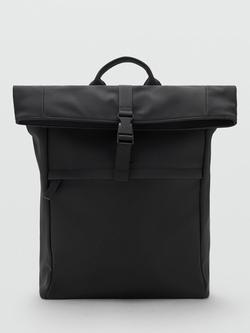 Mango Roll Top Backpack, Black, Black
