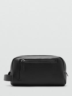 Mango Zipped Toiletry Wash Bag, Black, Black
