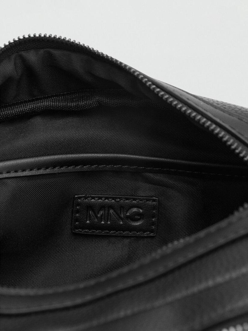 Product image 4 of 4, which shows Mango Zipped Toiletry Wash Bag, Black