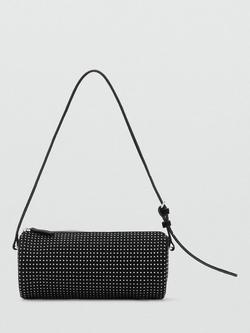 Mango Bella Beaded Shoulder Bag, Black, Black