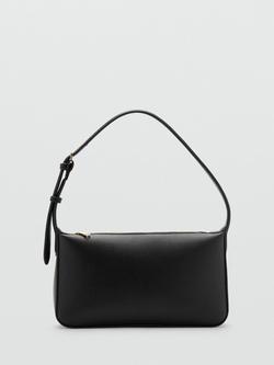 Mango Denia Zipped Shoulder Bag, Black, Black