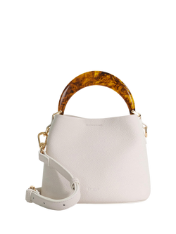 Dune London Dharla Leather Grab Bag, White