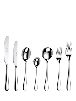 Arthur Price Camelot Stainless Steel Cutlery Set, 42 Piece/6 Place Settings, Silver