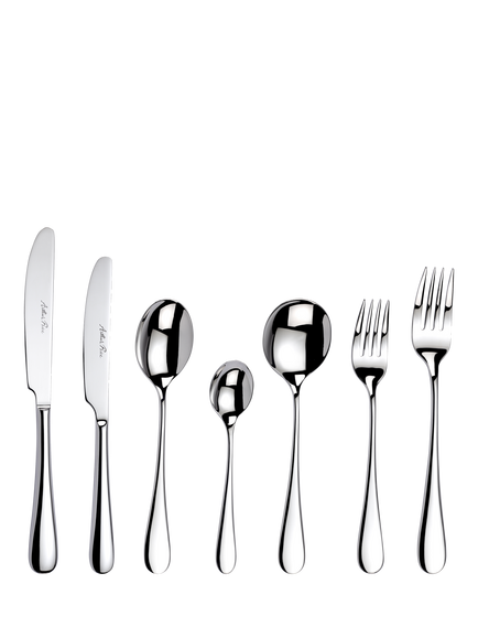 Arthur Price Camelot Stainless Steel Cutlery Set, 42 Piece/6 Place Settings, Silver