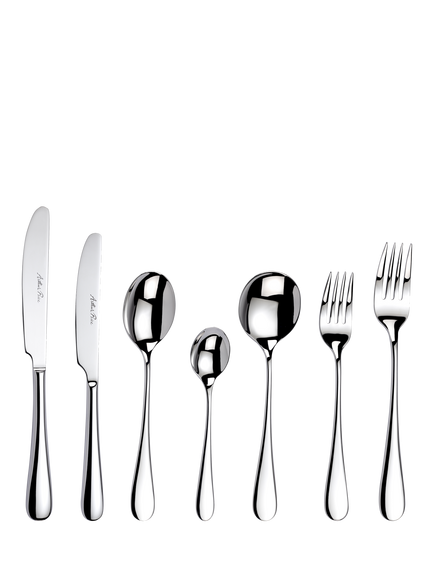 Arthur Price Camelot Stainless Steel Cutlery Set, 58 Piece/8 Place Settings, Silver