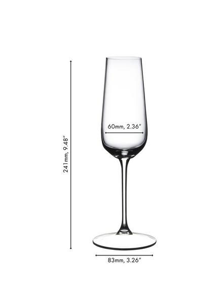 RIEDEL GRAPE Crystal Glass Champagne Flute, Set of 2, 250ml, Clear - view 2, Clear