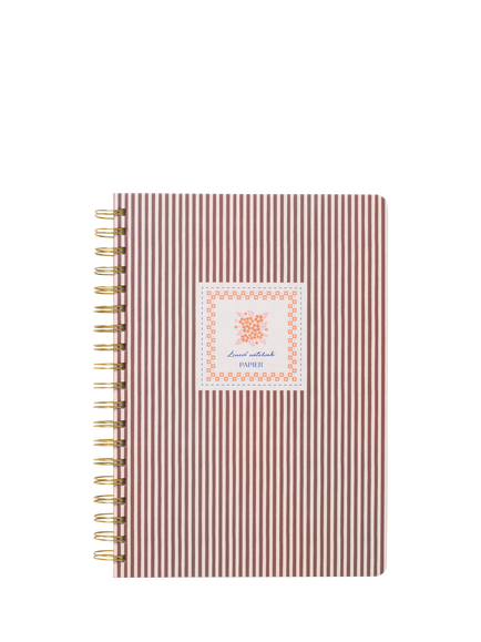 Papier Striped Bloom Notebook, Beige, Beige