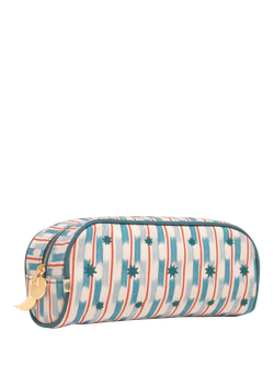 Papier Cross Stitch Pencil Case, Blue, Blue