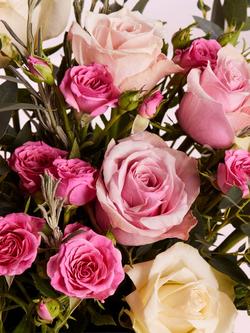 John Lewis Pastel Roses Hand Tied Bouquet & Chocolates (Delivery on 14 February) - view 2, Blue Royal