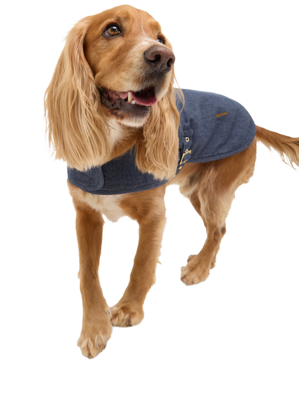 Barbour Denim Dry Wax Dog Coat, Blue Denim, Blue Denim