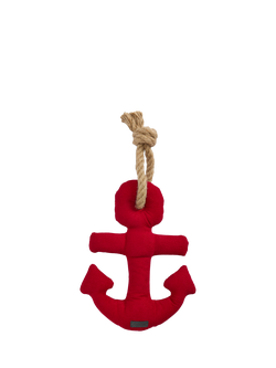 Barbour Anchor Squeaky Dog Toy, Red, Red