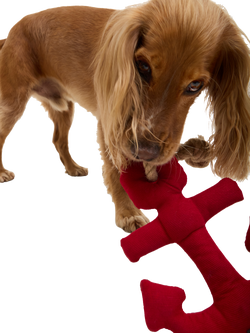 Barbour Anchor Squeaky Dog Toy, Red - view 2, Red