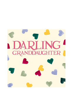 Emma Bridgewater Hearts Granddaughter Birthday Card, Multi