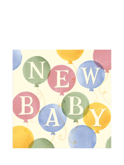 Emma Bridgewater Balloons New Baby Card, Multi