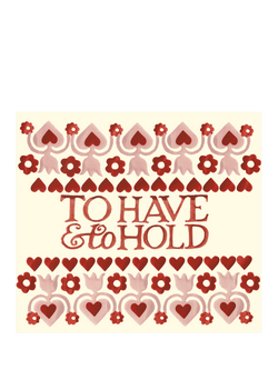 Emma Bridgewater Sponge Flowers & Hearts Wedding Card, Multi