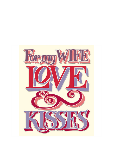Emma Bridgewater Love & Kisses Wife Anniversary Card, Multi
