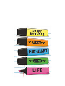 Running With Scissors 5 Highlighter Pens Blank Greeting Card, Multi