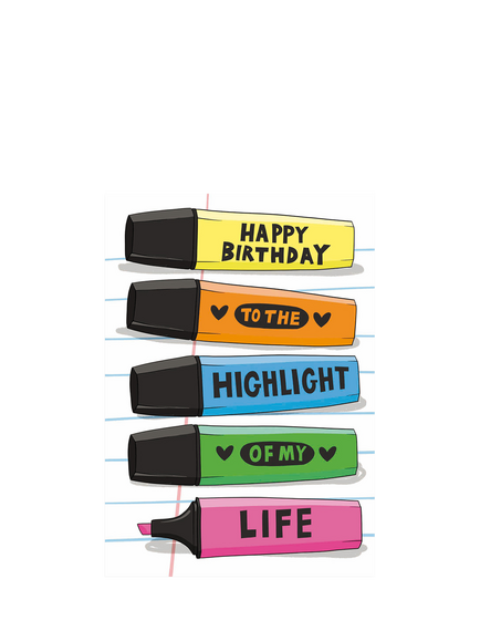 Running With Scissors 5 Highlighter Pens Blank Greeting Card, Multi