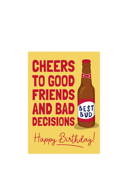 Running With Scissors Beer Bottle Birthday Card, Multi