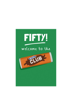 Running With Scissors Club Biscuit 50th Birthday Card, Multi