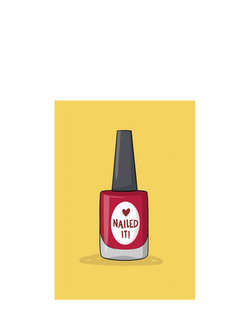 Running With Scissors Nail Varnish Bottle Congratulations Card, Multi