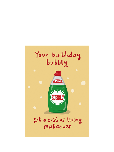 Running With Scissors Washing Up Liquid Bottle Birthday Card, Multi