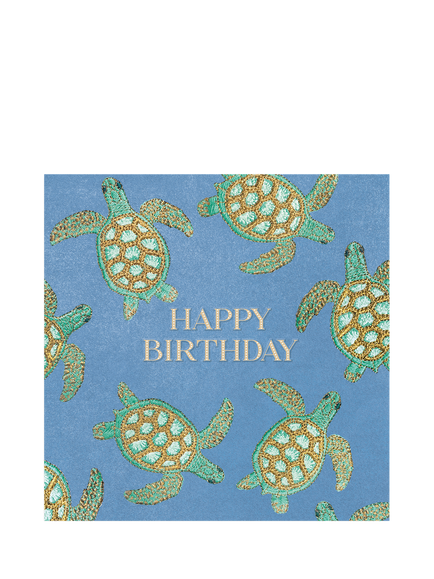Elizabeth Scarlett Turtles Birthday Card, Multi